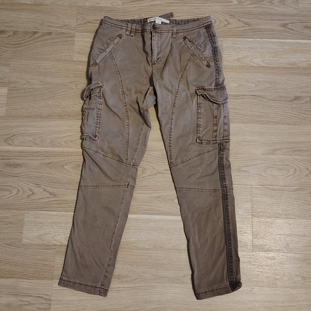 Marrakech Women's Utility Cargo Jeans Low Rise And Skinny 32" Waist